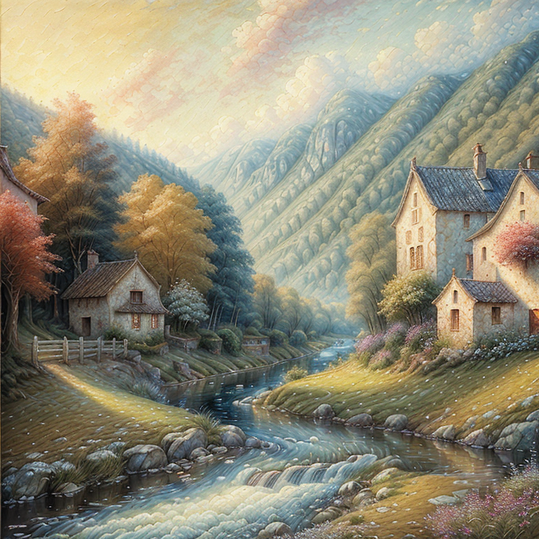 06199-85987681-((masterpiece)), ((best quality)), 8k, high detailed, ultra-detailed, 2.5D, Landscape painting, romantic, (idyllic countryside),.png